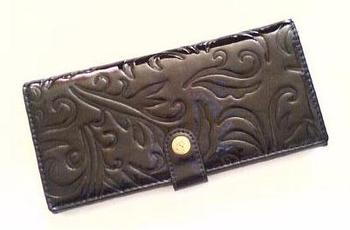 レディース浮彫型長財布 ブラック