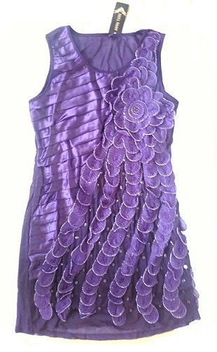 紫ドレスＭ・花柄